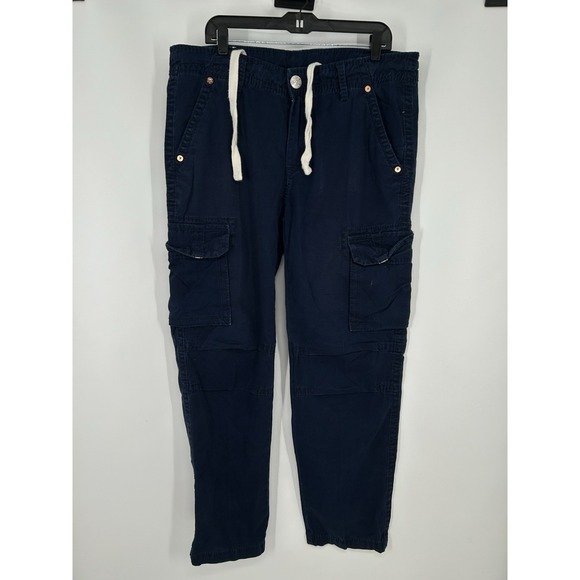 True Religion Cargo Pant Pants Utility Drawstring Y2K Baggy Grunge Mens 36x32 - Picture 1 of 9